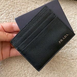 Prada vitello grain leather men’s card case